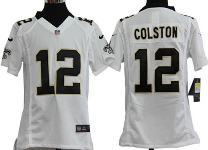 youths Jersey nike New Orleans Saints 12 Marques Colston White Game